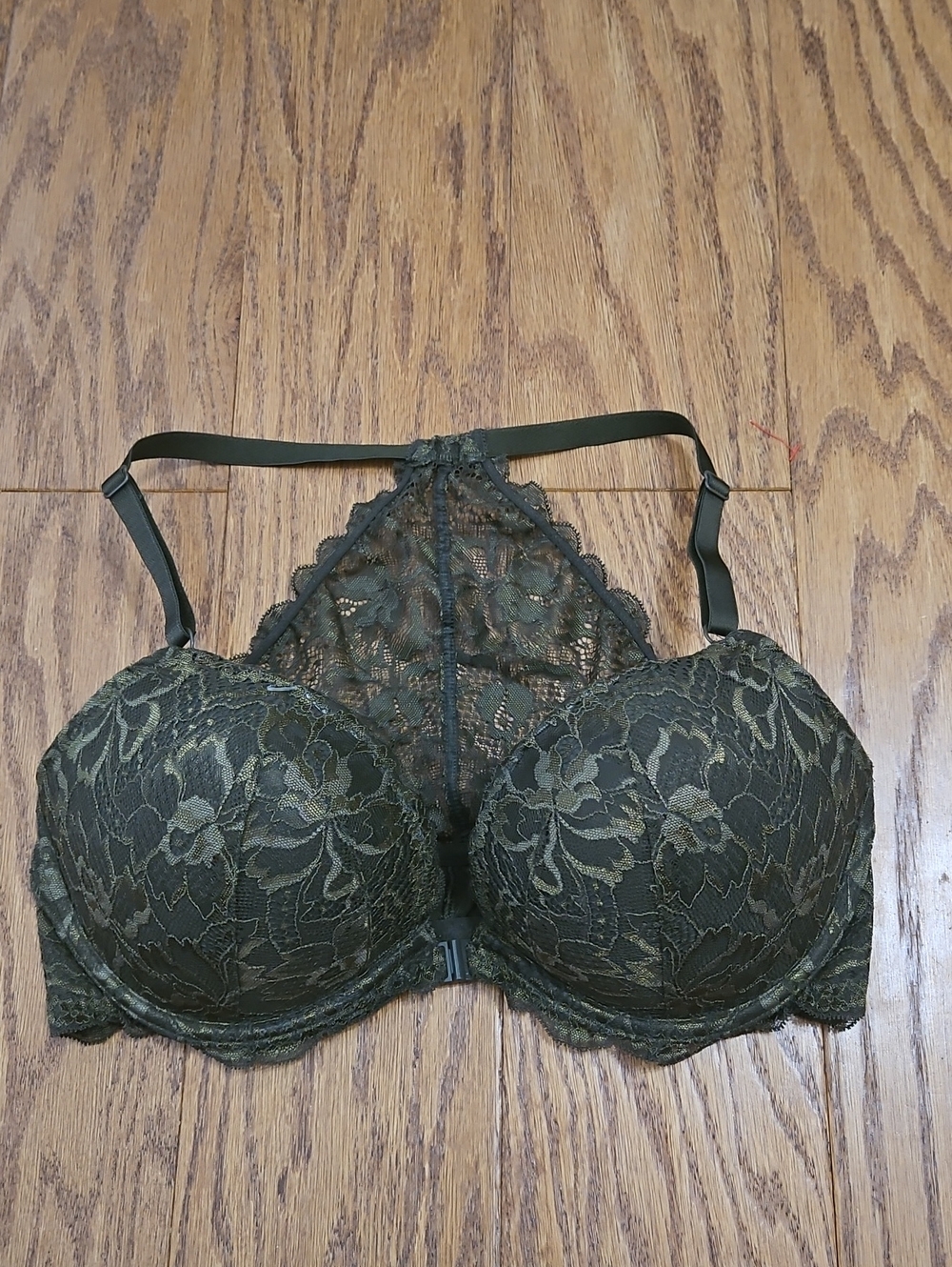 Victoria's Secret Pink The Date Lace Racerback Front Clasp Push Up Bra 36D